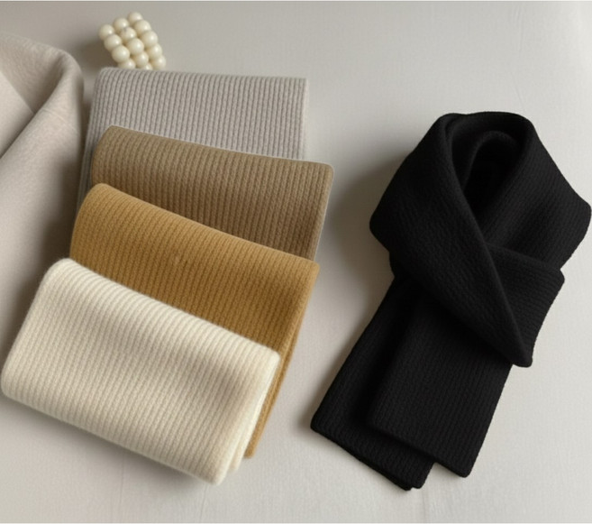 아트리빙스 여성 남성 스카프 털 캐시미어 목도리 무지 베이직 니트 머플러