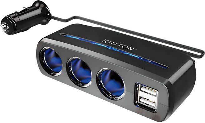 킨톤 차량용 시거잭 멀티소켓, 1개, 3구