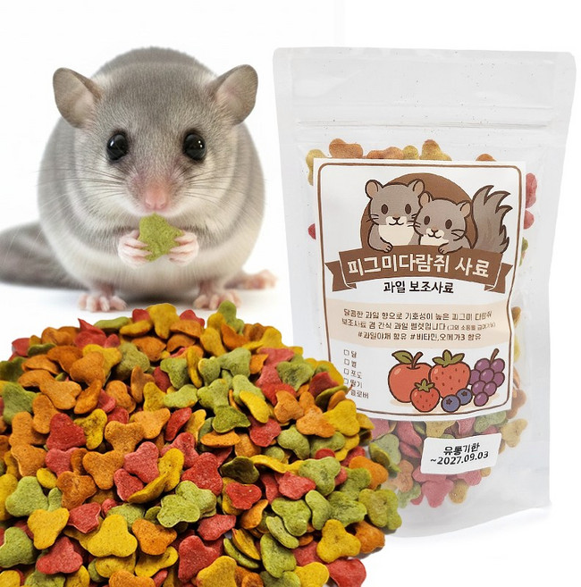 도치퀸 과일펠렛 피그미다람쥐 사료 클로버 모양, 1개, 50g