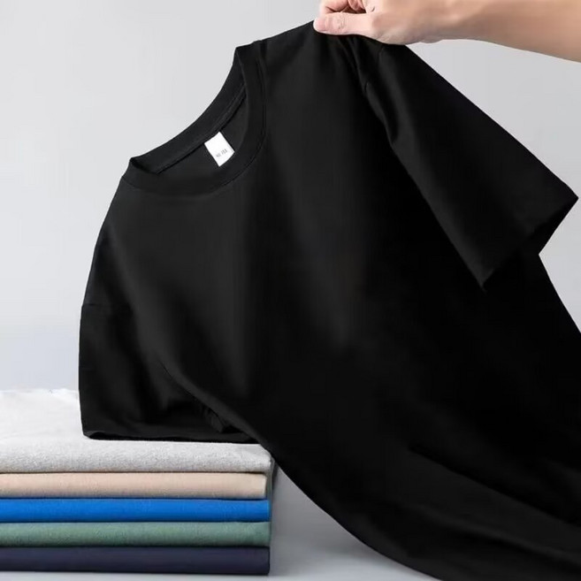 素色短袖上衣 男女T恤 速乾衣 冰絲涼感衣 排汗衣 圓領t恤【M-5XL】工作服, 黑色,M