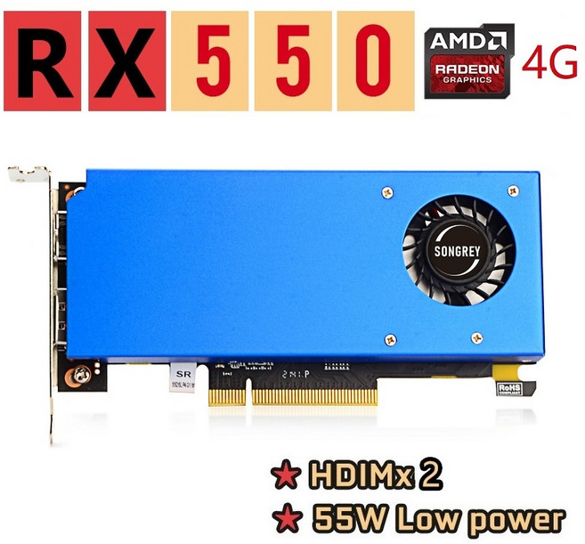 게임카드SONGREY GT730 RX550 4GB 로우 프로파일 그래픽 카드 SFF 산업용 PC 및 OPS 미니 GPU, 11.Rx550 4G 2HDMI