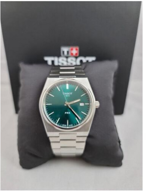 Tissot 티쏘 PRX 쿼츠 그린 다이얼 스틸 유니섹스 시계 T1372101108100 30717