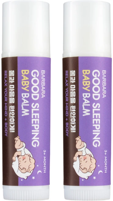 바르바라 굿슬리핑 베이비밤 스틱 5g, 2개 - 쿠팡