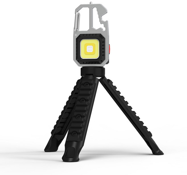 morac 모락 시그널Z 키체인 COB 휴대용 삼각대 미니 라이트 랜턴, 블랙, 1개