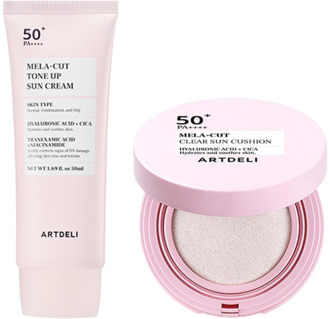 아트델리 멜라컷 톤업 선크림 + 선쿠션, 1개, 50ml
