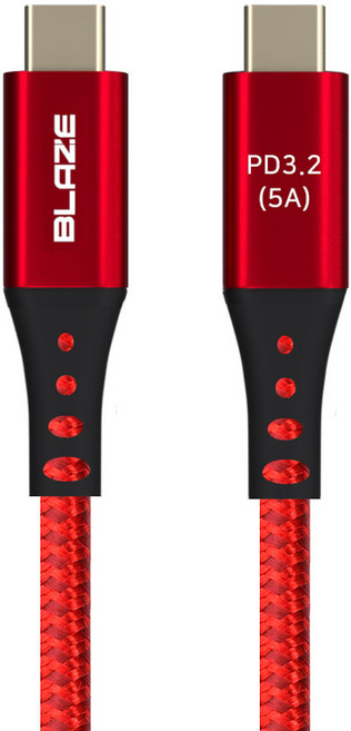 블레이즈 PD3.2 C to C 100W USB3.2 20Gbps 고속충전케이블, 5m, 레드, 1개
