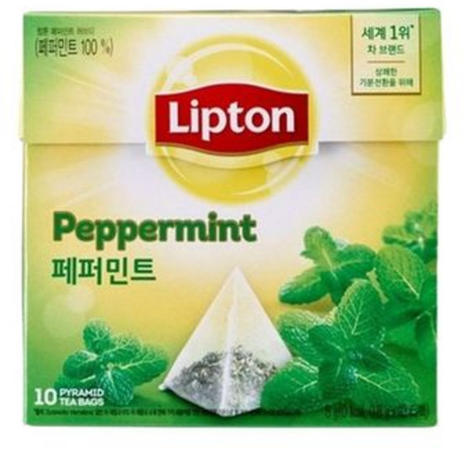립톤 건강에좋은 블렌딩티 선물용 마시는 허브차 페퍼민트 티백 10T, 1개