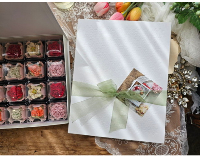 [20구]수제쿠키 꽃강정 도라지정과셋트 어버이날선물 스승의날 감사의달 카네이션 앙금과자, 1세트, 20g