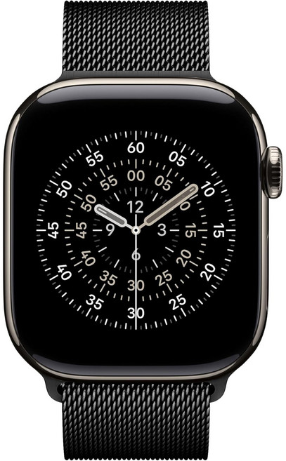 Seefer 밀라노 루프 밴드 마그네틱 조절 슬림 메탈 편직 견고 교체 팔찌 남녀공용 통용사이즈 방수 내구성 강한 스마트워치 스트랩, 검정색