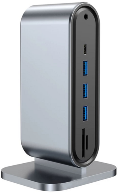 도킹스테이션 12in1 C타입 멀티허브 USB-C TO HDTV+VGA+7 Ports HUB+SD/TF