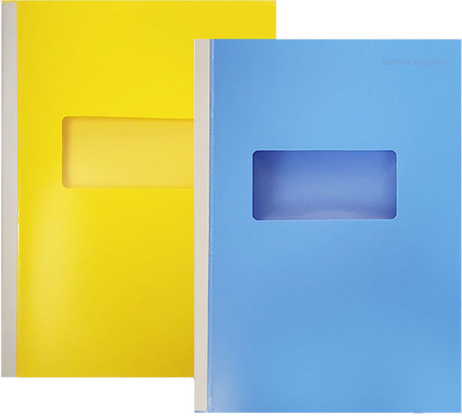 오피스존 PP진행문서화일 A4 낱개 공문서철 펀치리스 펀칭기 타공기, 청색