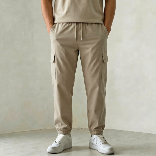 브라우터 남자 스판 밴딩 카고 바지 캐주얼 조거 팬츠
