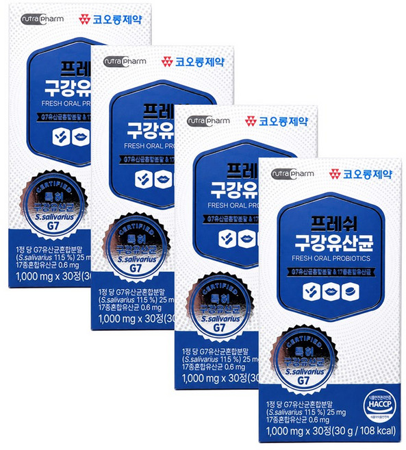 코오롱제약 프레쉬 구강유산균 1000mg, 4개, 30정