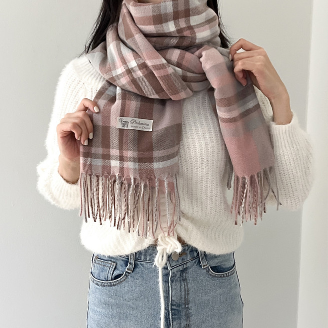 캐시미어 체크 목도리 머플러 no.10
