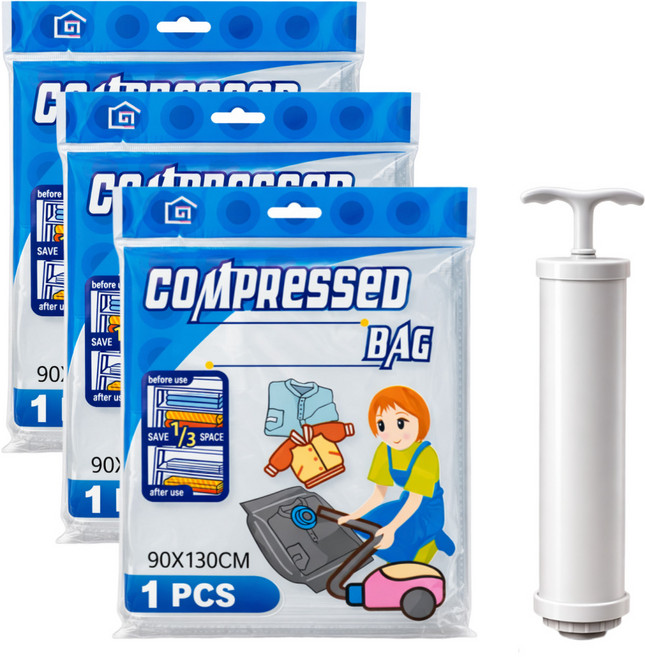 감성팩토리 이불 압축팩 특대형 + 전용펌프 세트, 3개, 1개입