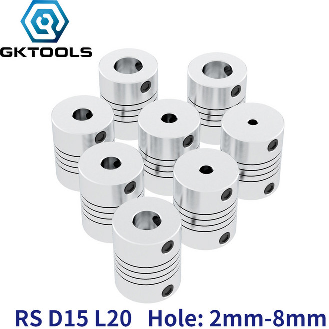 네오툴스 35MM Z축 스테퍼 8MM 프린터용 알루미늄 5MM 커플링 4MM 플렉시블 3D 커플러 3MM 샤프트 D15L20 6MM 2MM, 9.3mm to 3.17mm