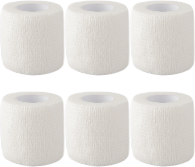 파쿠스 자가점착 탄력 압박 밴드 테이프 6p, 화이트, 6개