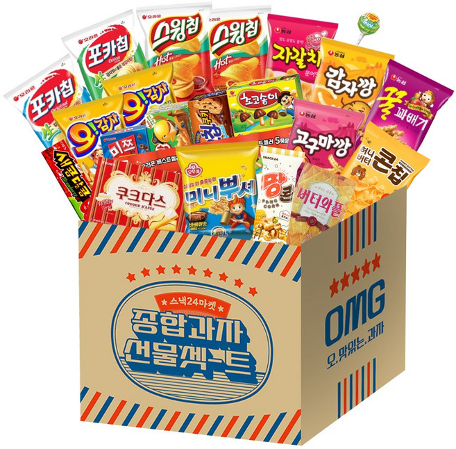 스낵24 인기과자 종합과자선물세트 라이트 22P, 1세트, 단품