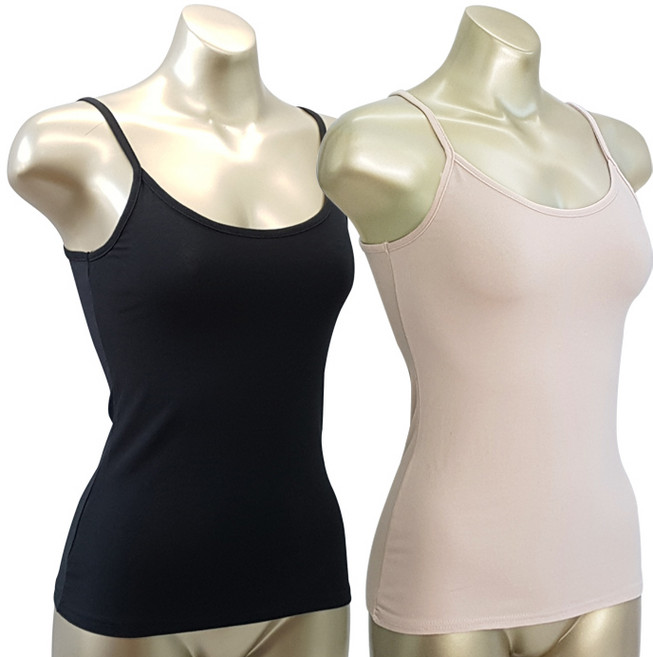 모띠마마 여성용 면스판 순면 끈나시 2p