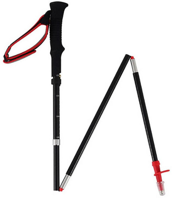 레저 장비 3단 초경량 등산 스틱 손목고정 스트랩, 레드／onesize, 1개