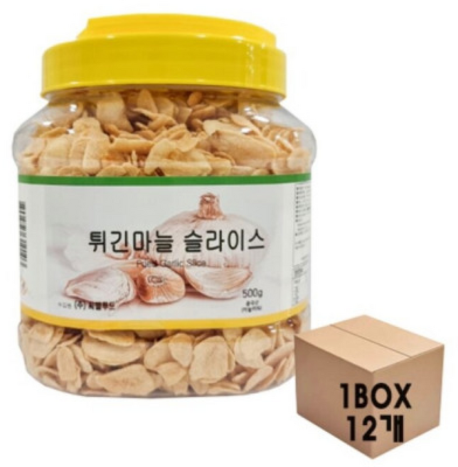 찌개 대용량 업소용 하루 튀긴마늘슬라이스X 김밥 식당, 500g, 12개