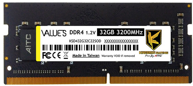 AITC DDR4 3200MHz 32GB 筆記型記憶體, Value S, 1個