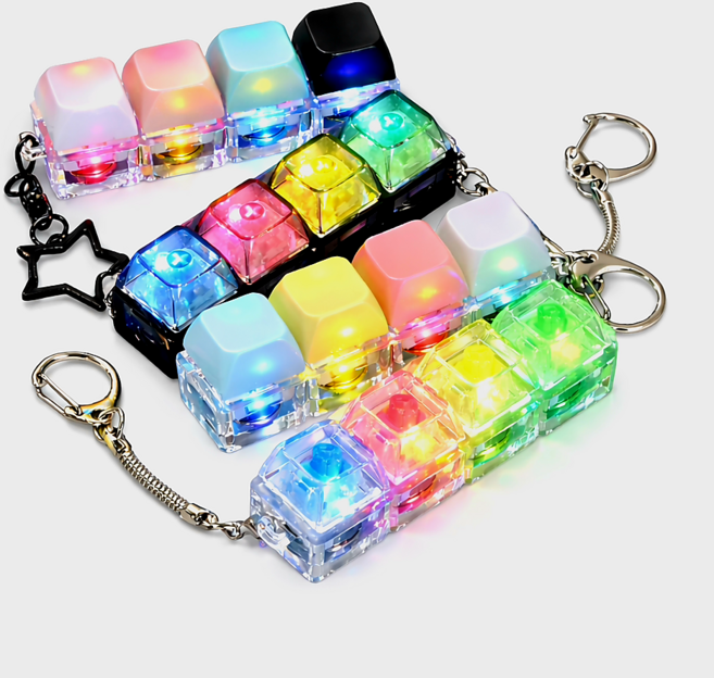 중독적인 클릭 피젯토이 키캡 키보드 딸깍이, LED 딸깍이03, 1개