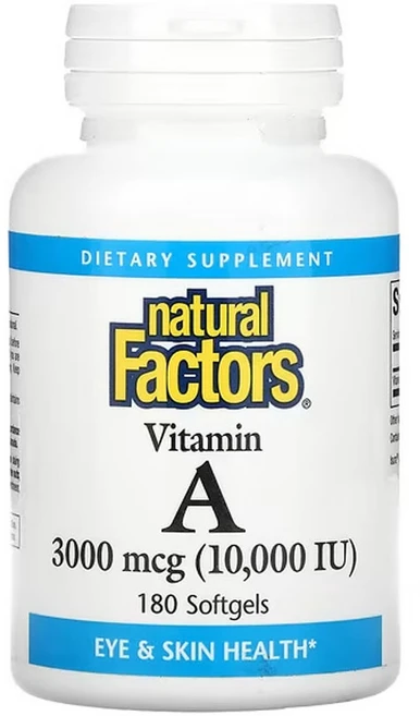내추럴 펙터스 비타민A 3000mcg(10 000IU) 소프트젤 180정, 기본, 1개 - 쿠팡