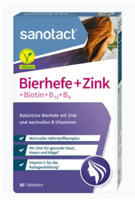 자노탁트 맥주효모 + 아연 + 비오틴 + B12 + B6 타블렛, 60정, 2개