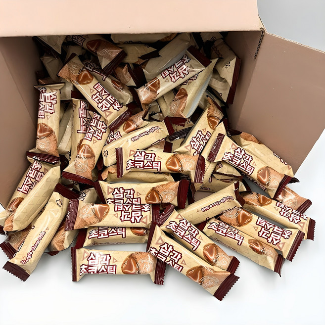 맛있는 삼각 미니 초코 스틱 대용량 과자 초코바 100개(개별포장) 옛날 간식, 100개