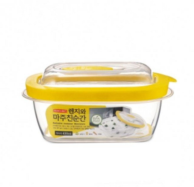 로이첸 전자렌지 전용 밀폐 렌지와마주친순간 430ml 직사각 렌지용기 찜요리 플라스틱, 1개
