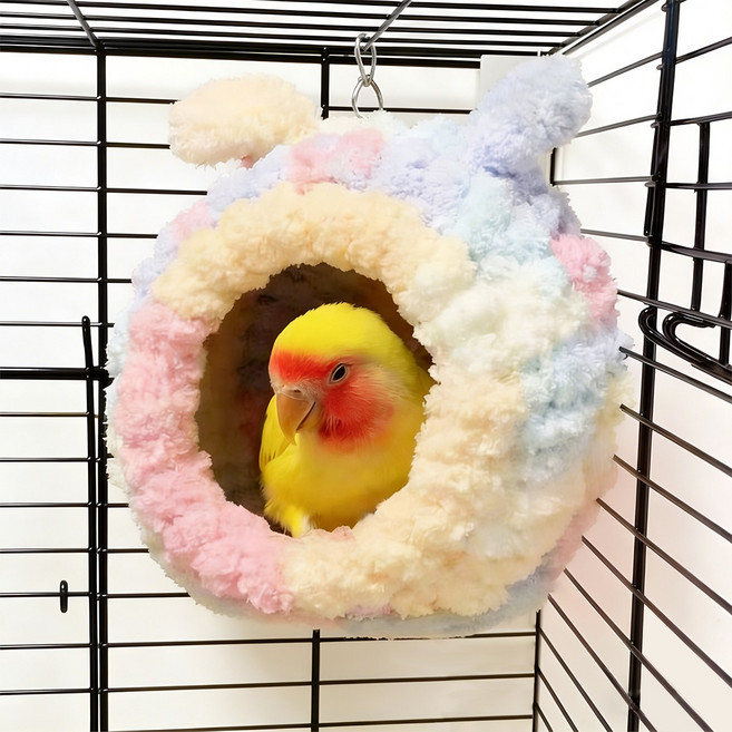 앵무새 슈가글라이더 햄스터 보들따뜻 은신처 포치 4COLOR, 1개, 무지개색