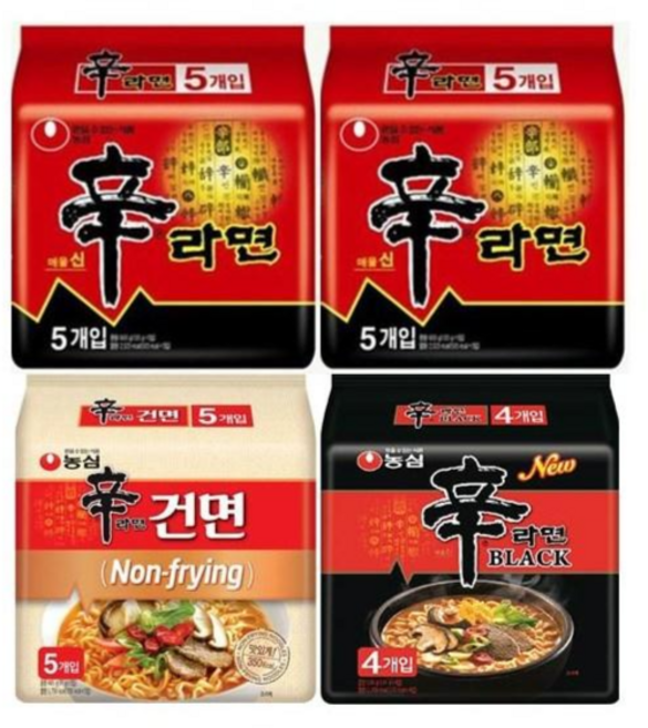 농심 신라면 10개 + 건면 5개 + 블랙 4개, 1세트
