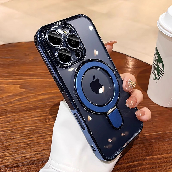 適用於 Apple iPhone 手機殼 磁吸支架 防摔矽膠保護套