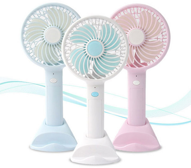 손선풍기 LED 미니 선풍기 USB 충전 케이블 포함, 스카이블루, 휴대용 스탠드 선풍기