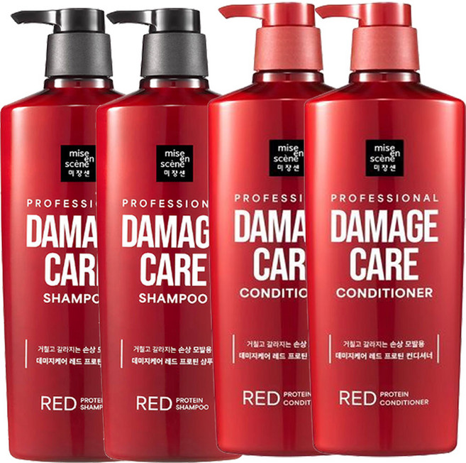 미쟝센 손상모발케어 데미지케어 로즈프로틴 680ml 샴푸+린스 2set, 2개