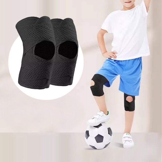 위드마스터 점프가드 유소년 어린이 스포츠용 무릎보호대 2개, 블랙, 1세트