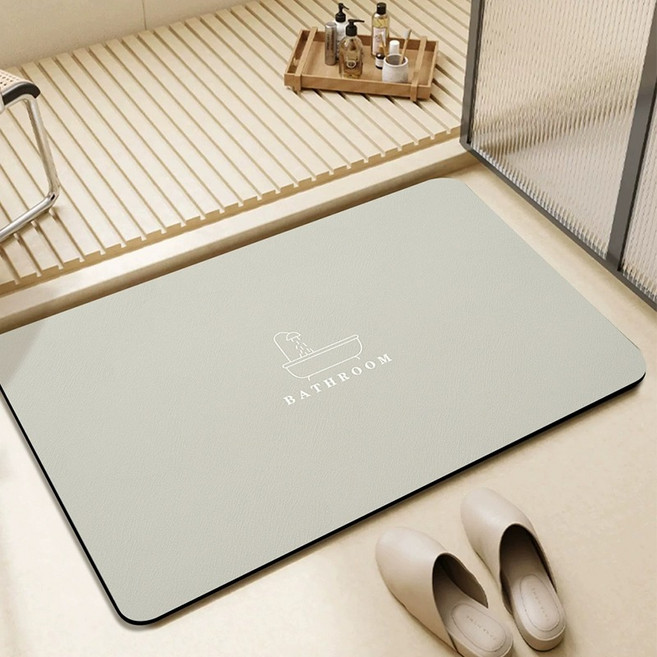 리틀보이 시그니처 소프트 규조토 욕실 발매트, 1개, 그레이