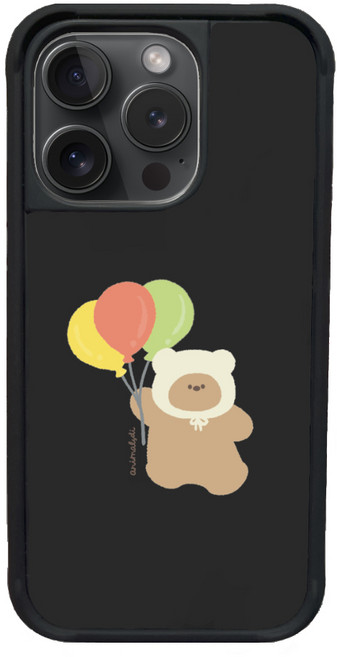 COMPLE MagSafe感應式卡槽防摔殼_悠遊卡手機殼 iPhone磁吸無線充電（帽帽熊與氣球）