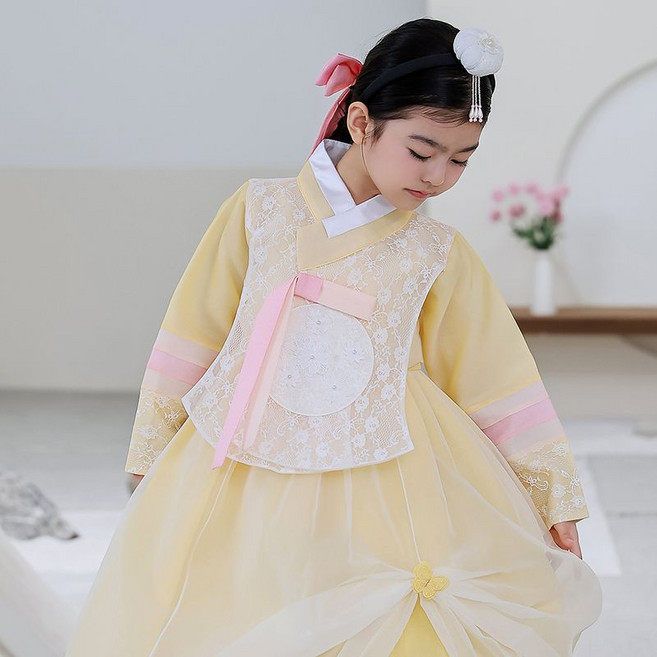 하랑한복 미녀랑 어린이 키즈 아동 행사 돌복 여아 한복