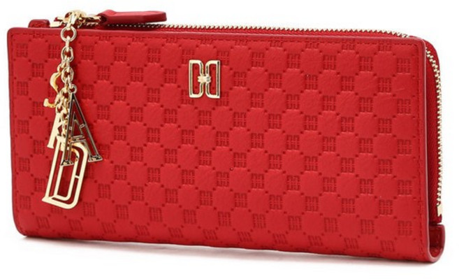 닥스 쇼핑백동봉 여성 레드 DD로고 소가죽 장지갑 DCWA6E538 396404