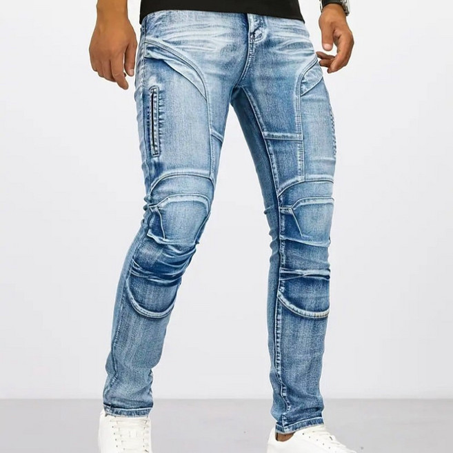 남자청바지 라이더팬츠 슬림스판 스트레이트핏 바이크청바지
