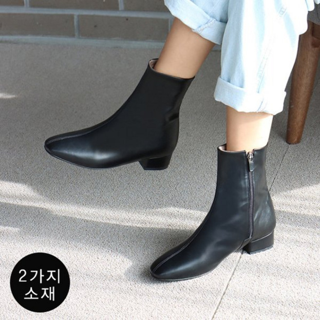 바닐라슈 리세츠 베이직 플랫 앵클부츠 3cm