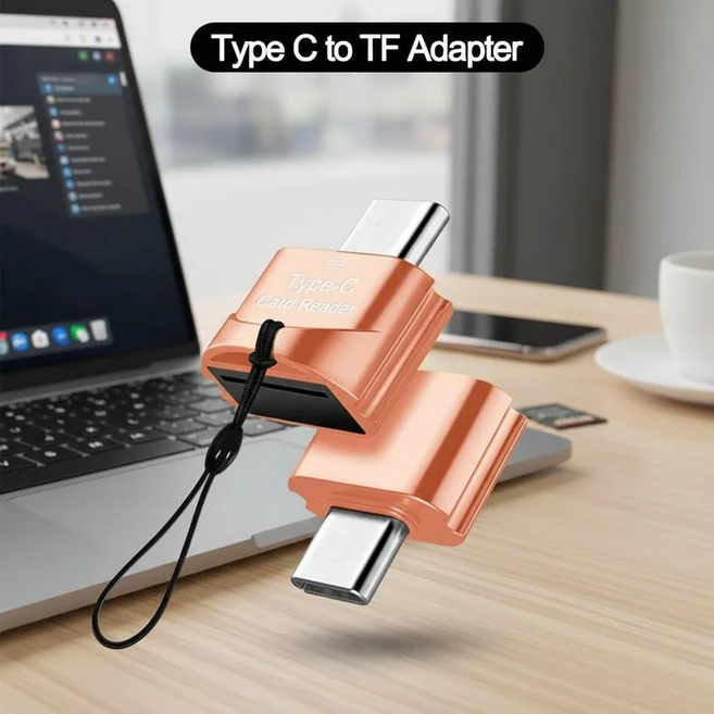 USB 3.0 타입 C에서 마이크로-SD TF 카드 리더 어댑터 OTG 미니 휴대폰 노트북 데이터 전송용, 01 1PC rose gold