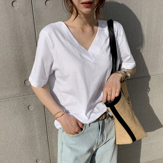 [난닝구]다델 브이넥반팔티