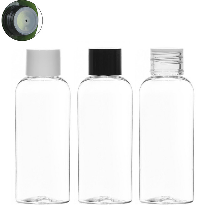 스킨캡 단마개용기 50ml 60ml 75ml 80ml 100ml, 50ml(원형) 투명용기, 투명캡, 1개