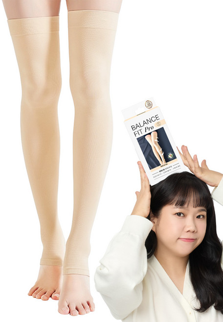 95프로블럼 발란스핏 의료용 압박스타킹 허벅지형 프로 베이지, 1개