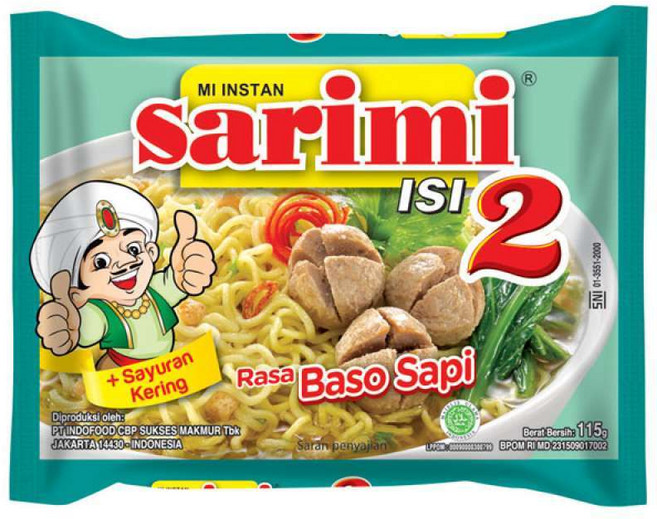 사리미 인스턴트 라면 2가지 소고기 미트볼 맛 115g (2개)