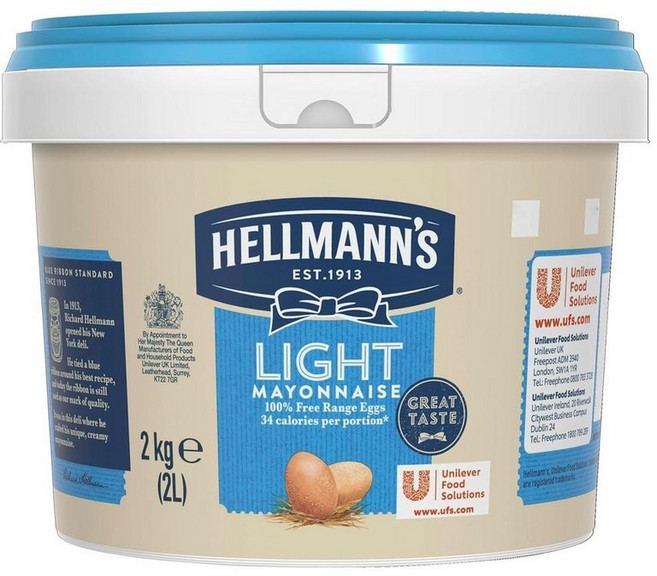 영국 헬만스 Hellmann's Light Mayonnaise 대용량 라이트 마요네즈, 2L, 6개