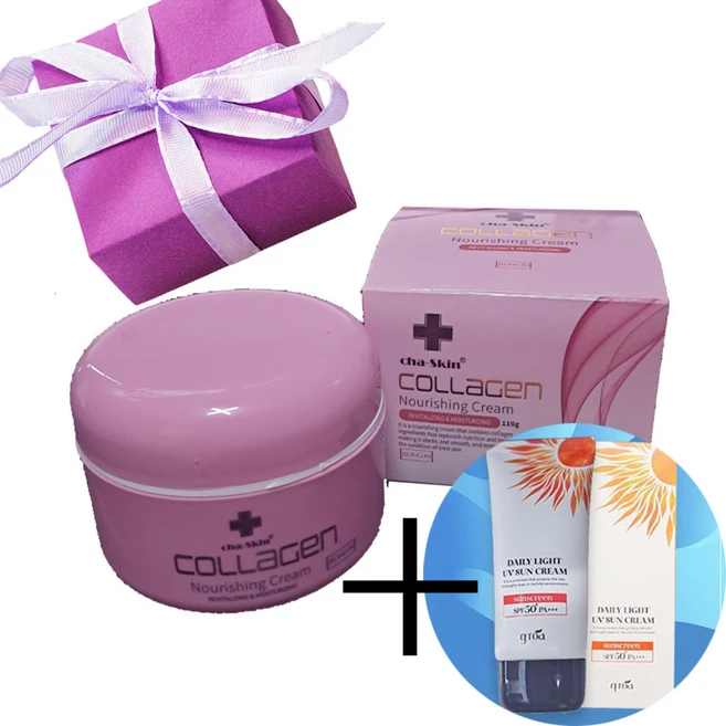Cha skin 차스킨 콜라겐 영양크림 110g + 썬블럭70ml증정 캘러스배양액함유 피부보습 너리싱크림 리바이탈 모이스처, 1개 - 쿠팡